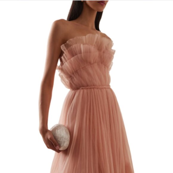 Marinel Strapless Pleated Tulle Gown Size S “Fishing” Color NWT - Picture 4 of 5